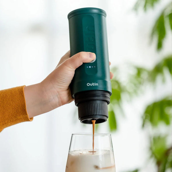 OutIn Nano Portable Espresso Machine (OutIn Teal) 139.99 OutIn Lifestyle Shot